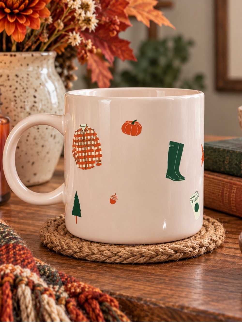 Starbucks Ban.do Bando 2018 Pink Ceramic Mug 12oz Fall Sweater Weather Drink Cup